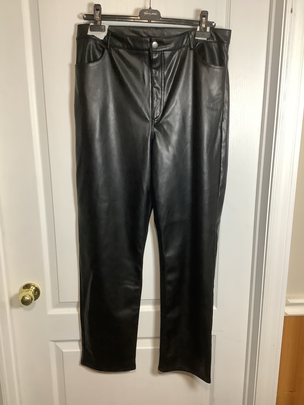 Dynamite Black Faux Leather Straight Leg Pants